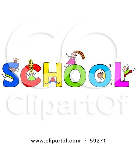 Children Playing At School Clip Art