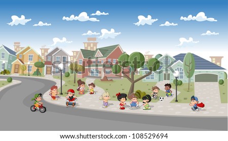 Children Playing Cartoon Images