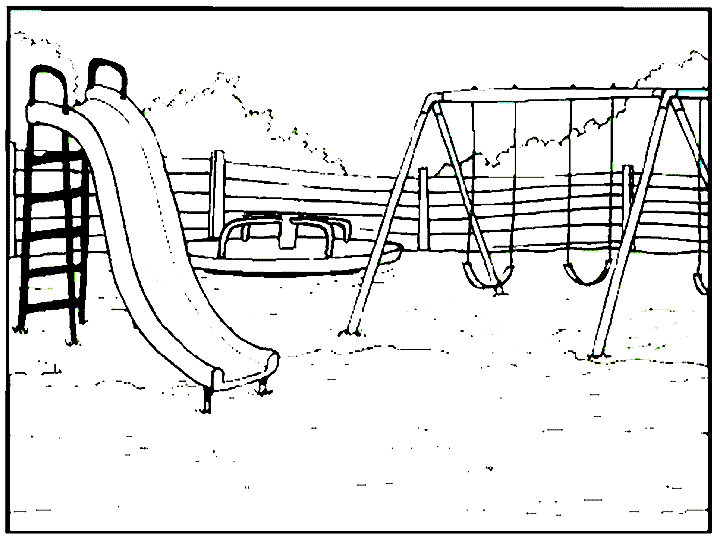 Children Playing In The Park Colouring Pages