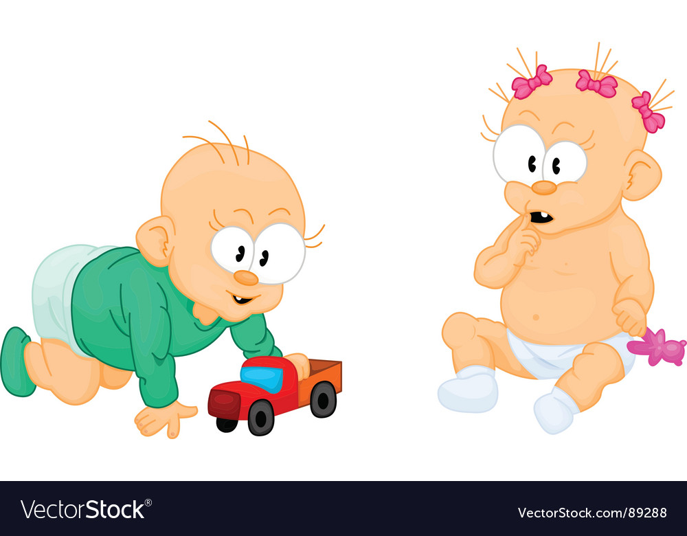 Children Playing With Toys Cartoon