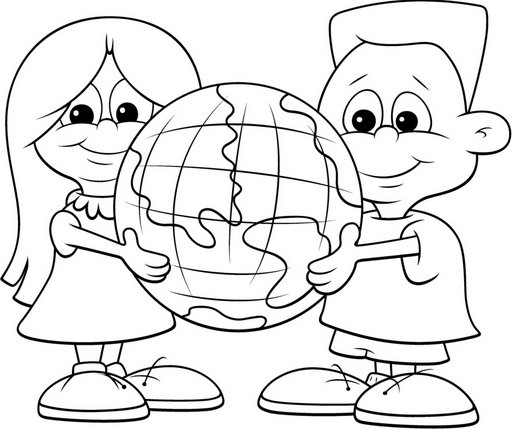 Children Reading Books Coloring Pages