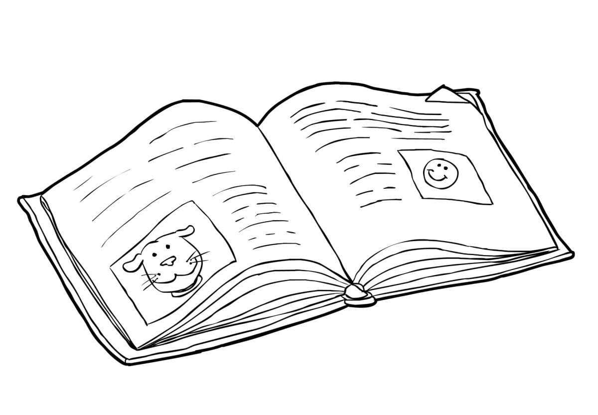 Children Reading Books Coloring Pages