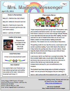 Classroom Newsletter Examples