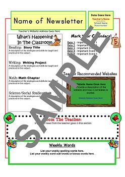 Fall School Newsletter Templates Free