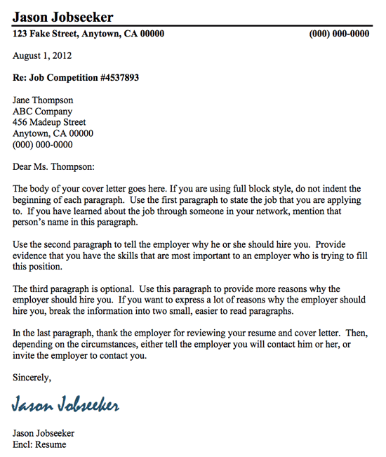 Formal Business Letter Format Sample