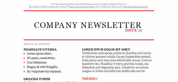 Html Email Newsletter Templates Free Download