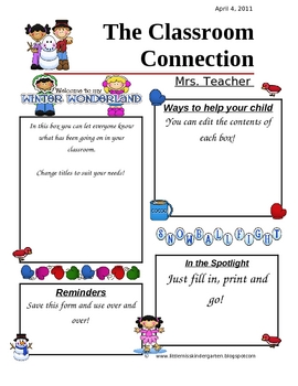 Kindergarten Classroom Newsletter Examples