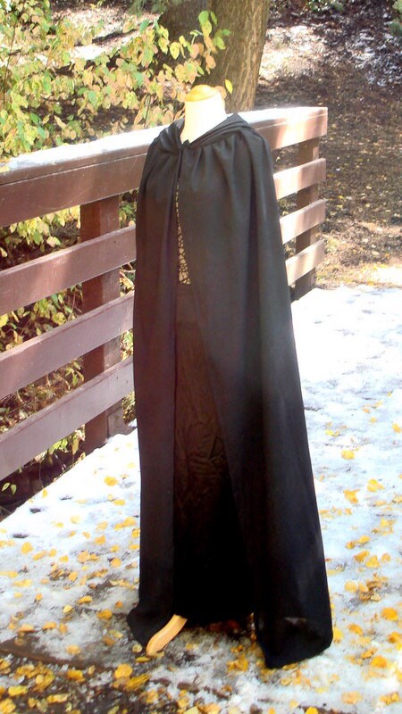 Long Black Cloak With Hood