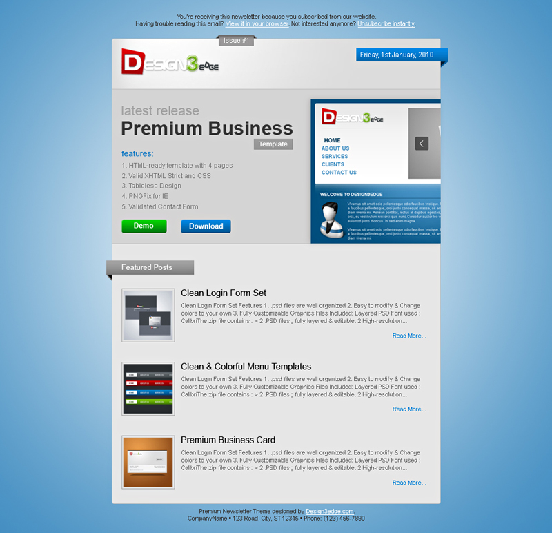 Newsletter Templates Psd Download