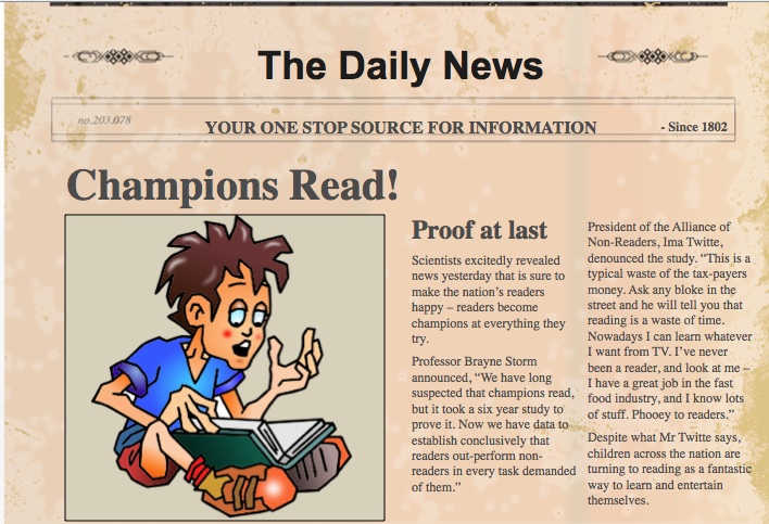 Newspaper Article Example For Kids