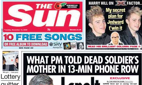 Newspaper Front Page The Sun