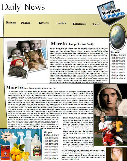 Newspaper Layouts For Microsoft Word