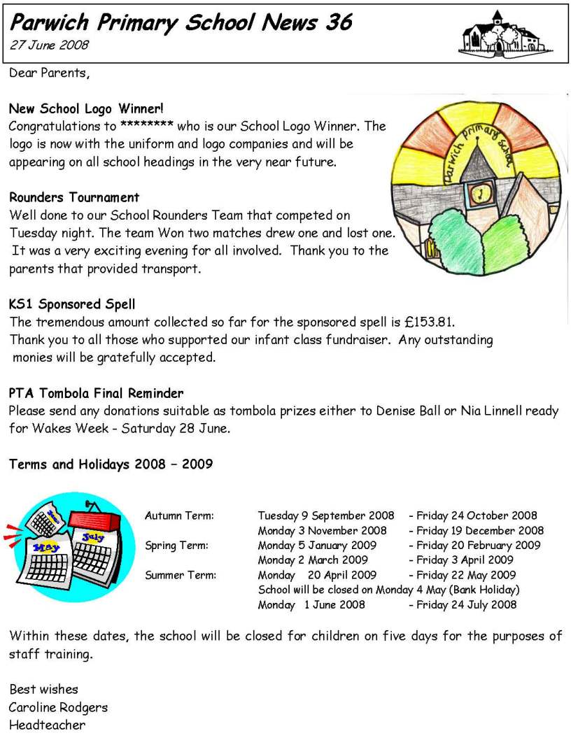 School Newsletter Format