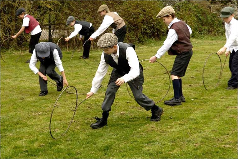 Victorian Children Playing With Toys